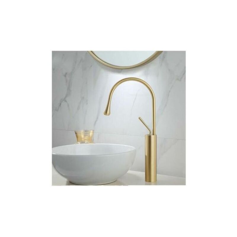 foto del prodotto fortuneville miscelatore monocomando alto oro per lavabo bagno