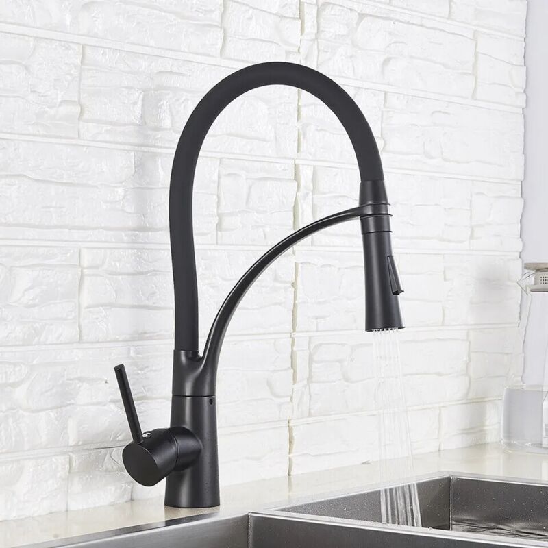 foto del prodotto fortuneville miscelatore per doccia con rubinetto da cucina, miscelatore da cucina monocomando in acciaio inossidabile