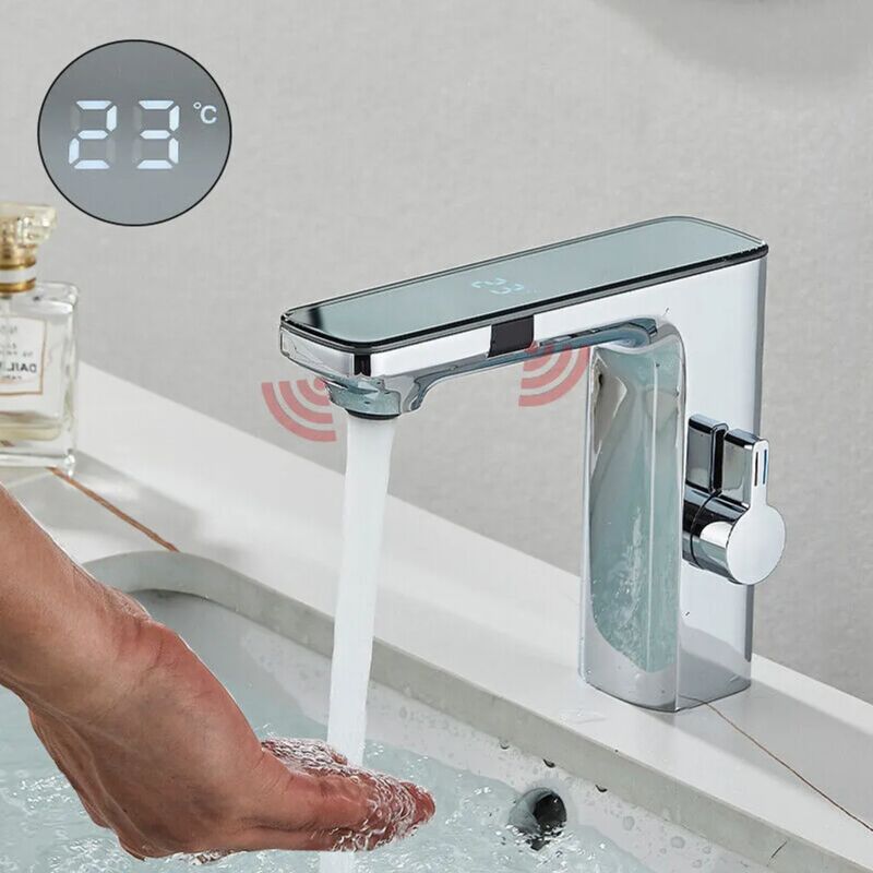 foto del prodotto fortuneville miscelatore per lavabo da bagno con rubinetto sensore, miscelatore monocomando