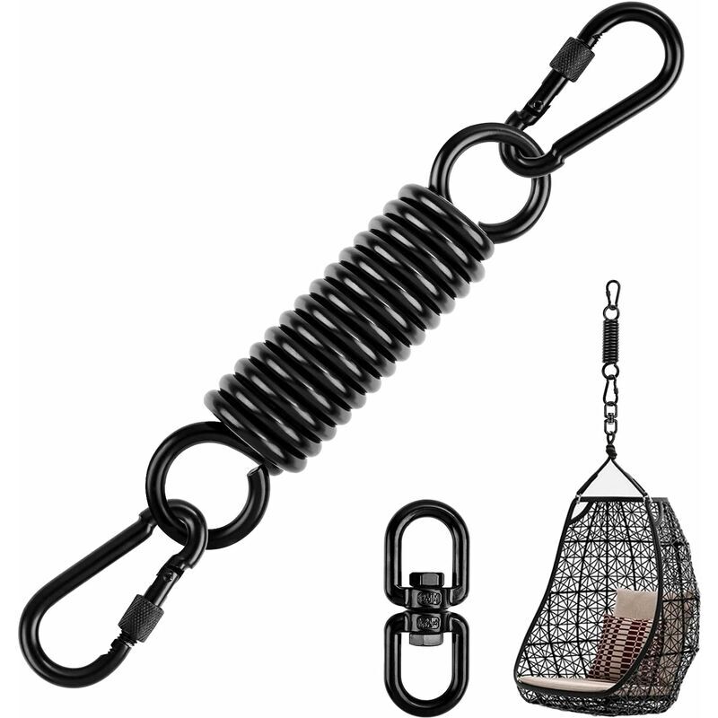 foto del prodotto fortuneville molla di sospensione, moschettoni per ganci da soffitto a molla in acciaio, kit di sospensione a molla, ganci a molla per letto