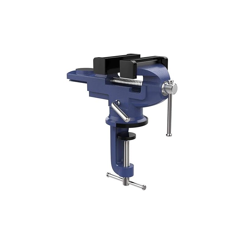 foto del prodotto fortuneville morsa girevole a 360 , morsa universale da 70 mm con supporto per incudine e cuscino, supporto per pezzi per lavorazione del legno,