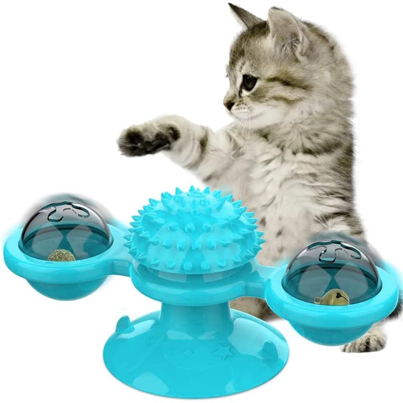 foto del prodotto fortuneville mulino a vento per gatti, mulino a vento per gatti, giocattolo volteggiante, divertente mulino a vento per gatti, giocattolo