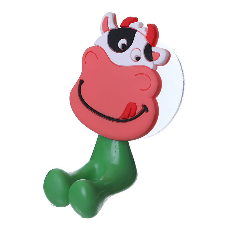 foto del prodotto fortuneville multifunzionale creativo simpatico cartone animato famiglia di animali forte aspirazione dentifricio portaspazzolino 1 pz mucca 