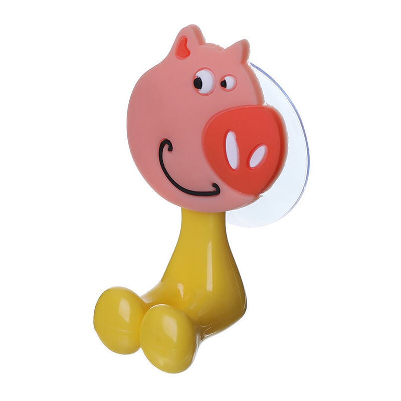foto del prodotto fortuneville multifunzionale creativo simpatico cartone animato famiglia di animali forte aspirazione dentifricio portaspazzolino 1 pz piggy 