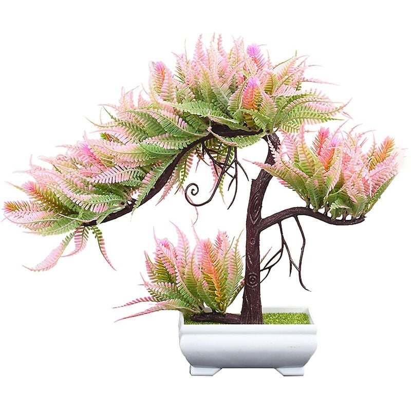 foto del prodotto fortuneville ornamento in vaso antico colore vibrante micro paesaggio simulazione torcia albero bonsai pianta per giardino rosa