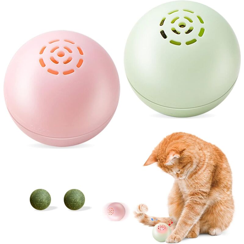 foto del prodotto fortuneville palla interattiva per gatti con luce a led, giocattolo interattivo per gatti per interni, grido animale analogico, regalo felino