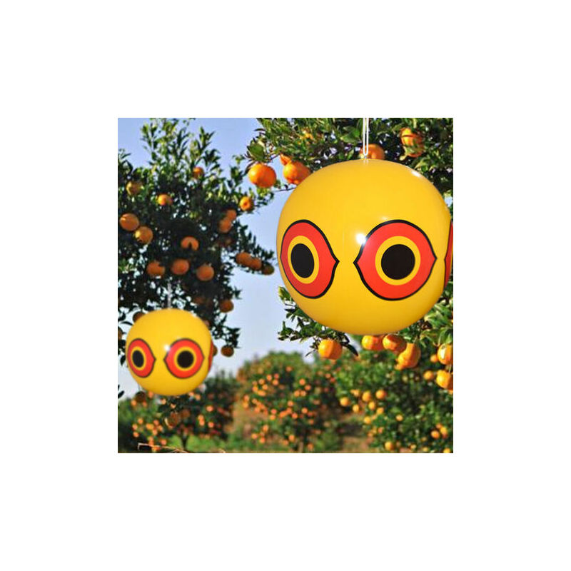 foto del prodotto fortuneville palloncini spaventapasseri anti piccioni, uccelli, aironi, gazze, pavoncelle e passeri, 400 mm, giallo rosso, stol