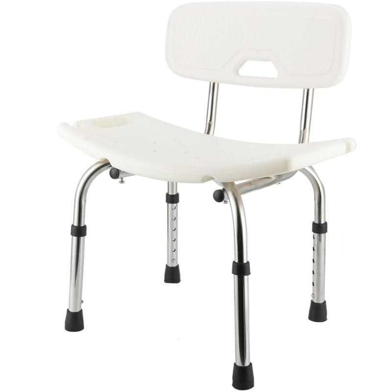 foto del prodotto fortuneville panca per sedia da doccia regolabile, sgabello da bagno portatile con supporto per la schiena per anziani