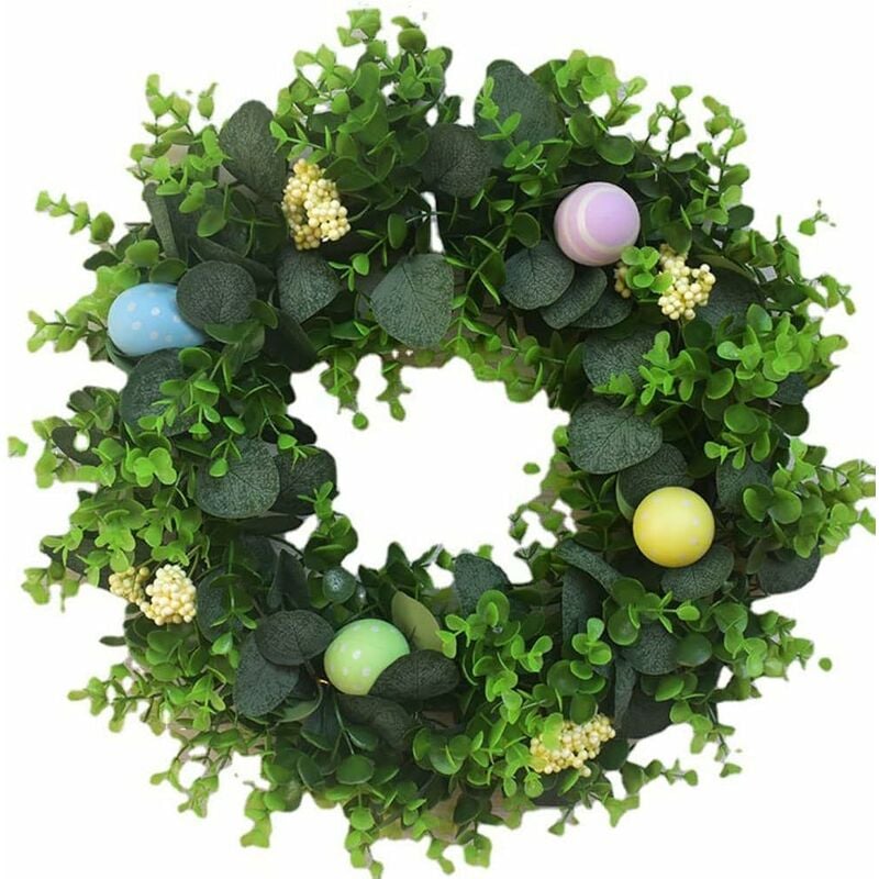foto del prodotto fortuneville pasqua uovo di pasqua ghirlanda decorativa, ghirlanda di pasqua verde ghirlanda di pasqua primavera ghirlanda di pasqua con uova di