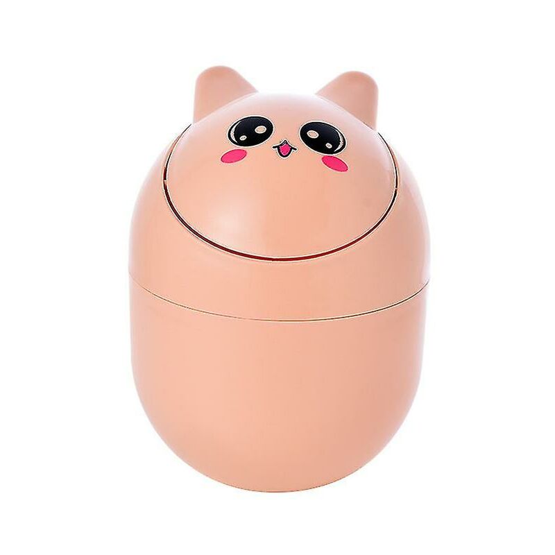 foto del prodotto fortuneville pattumiera da scrivania mini pattumiera da scrivania flip cartoon design rimovibile cestino per la casa in stile carino, arancione, 18