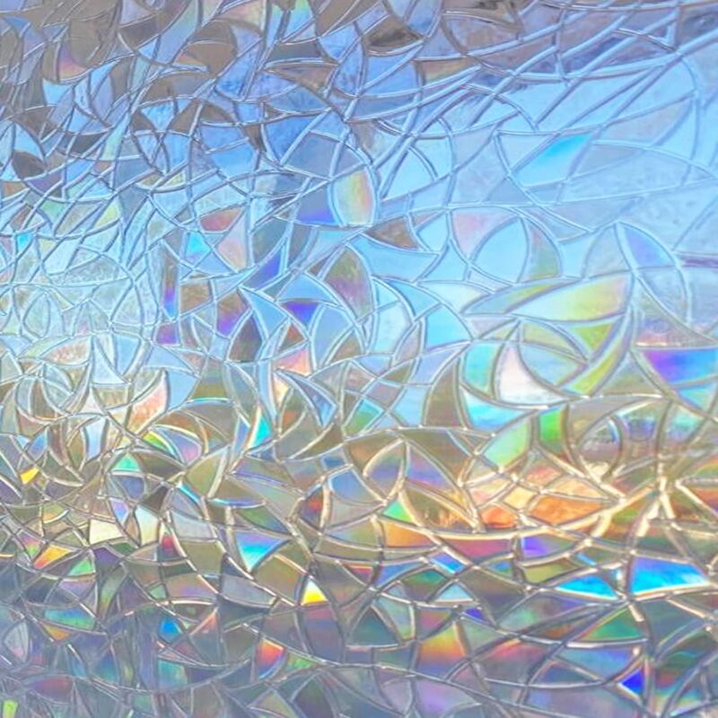 foto del prodotto fortuneville pellicola per vetri anti uv pellicola per vetri effetto arcobaleno 3d pellicola per vetri non adesiva pellicola per vetri autoadesiva