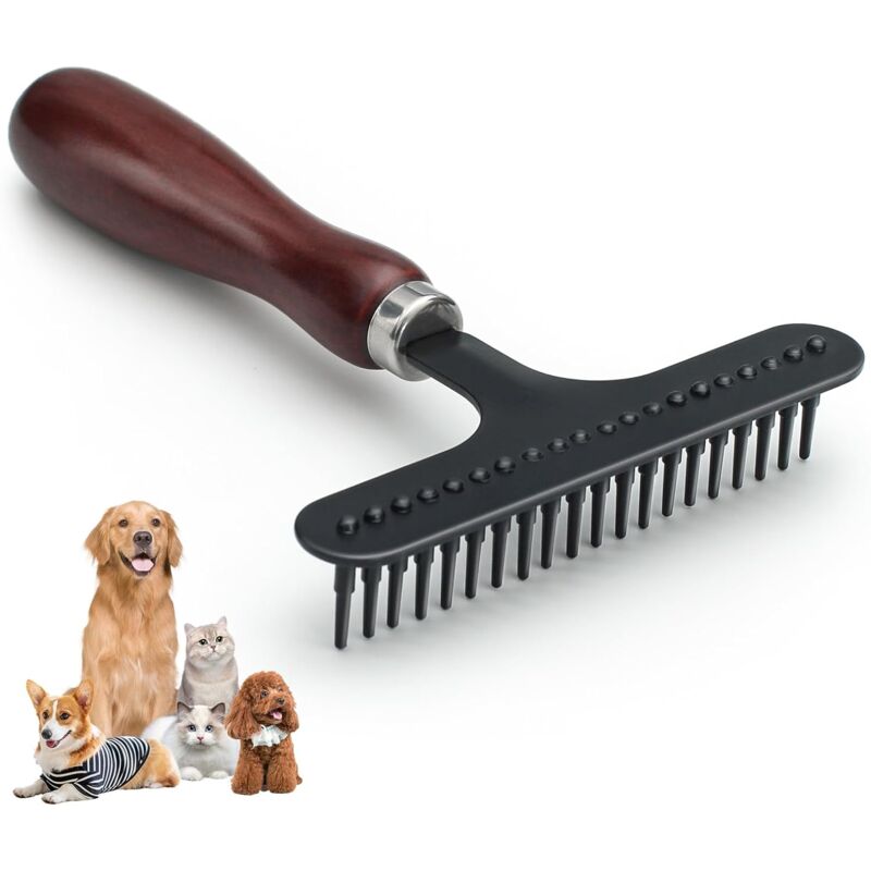 foto del prodotto fortuneville pettine per toelettatura per cani, rastrello per toelettatura sottopelo, rastrello per sottopelo grande, spazzola per toelettatura