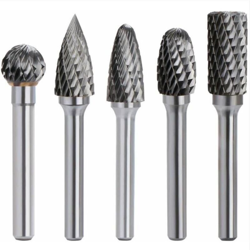 foto del prodotto fortuneville pezzi fresa rotante in carburo di tungsteno doppio taglio gambo 6mm testa 10mm strumento trapano levigatrice