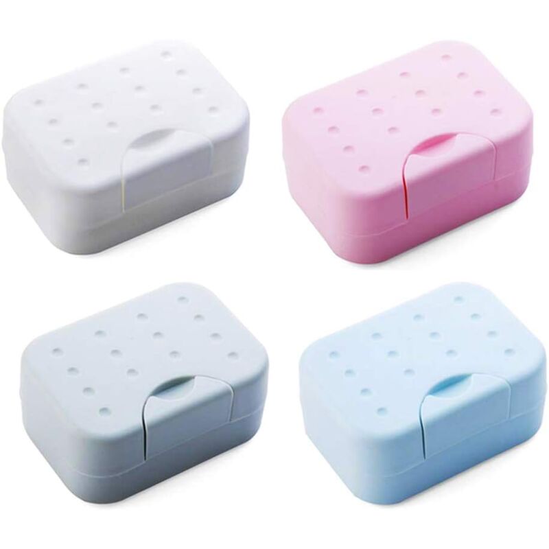 foto del prodotto fortuneville pezzi portasapone da viaggio, portasapone con coperchio, portasapone in plastica con coperchio, portasapone facile da pulire per