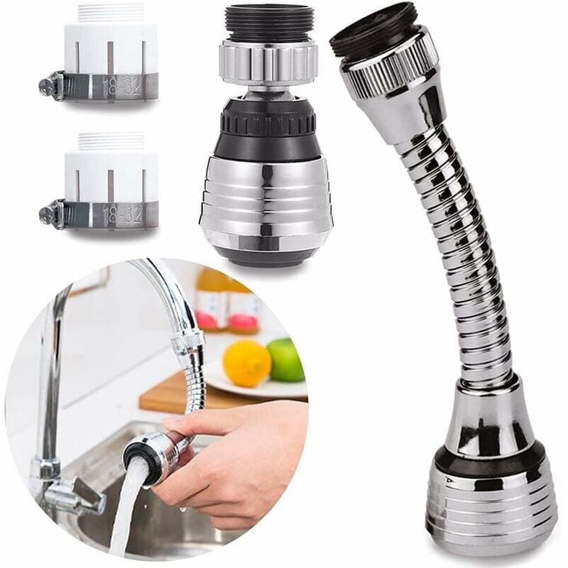foto del prodotto fortuneville pezzi rubinetto acqua girevole, testa rubinetto cucina mobile a 360 gradi, spruzzatore filtro soffione doccia regolabile in 2