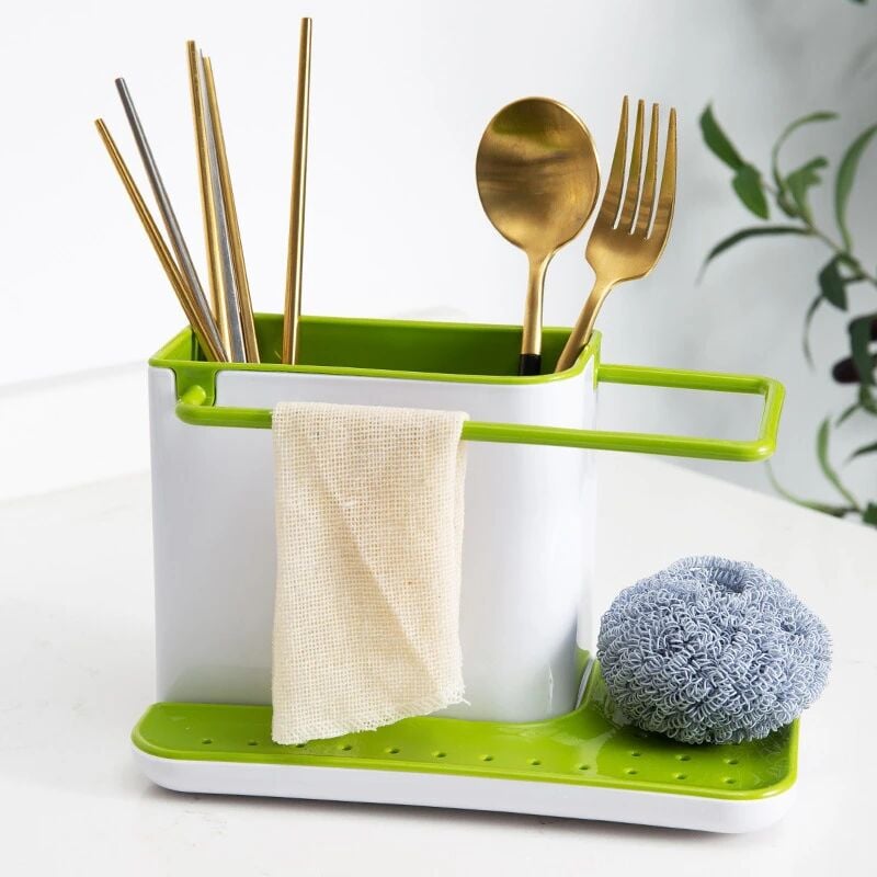 foto del prodotto fortuneville pi nuovo kitchen sink organizer rack portautensili scolapiatti rack di stoccaggio porta spugna scarico lavello scatola accessori da