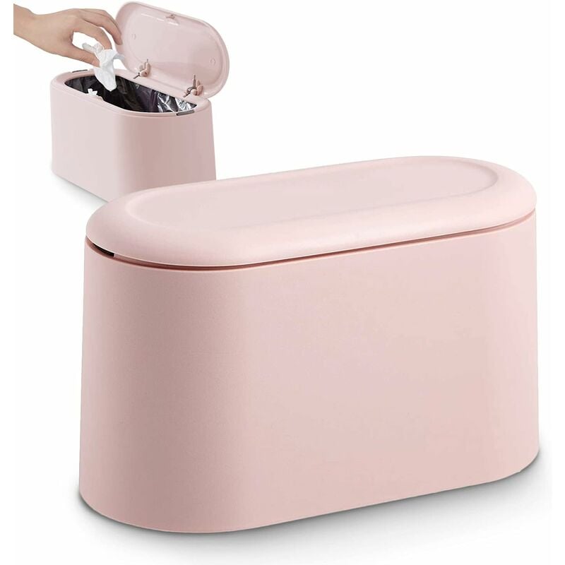 foto del prodotto fortuneville piccola pattumiera da tavolo con coperchio a pulsante per ufficio, bagno, cucina e camera da letto, per alimenti per animali domestici