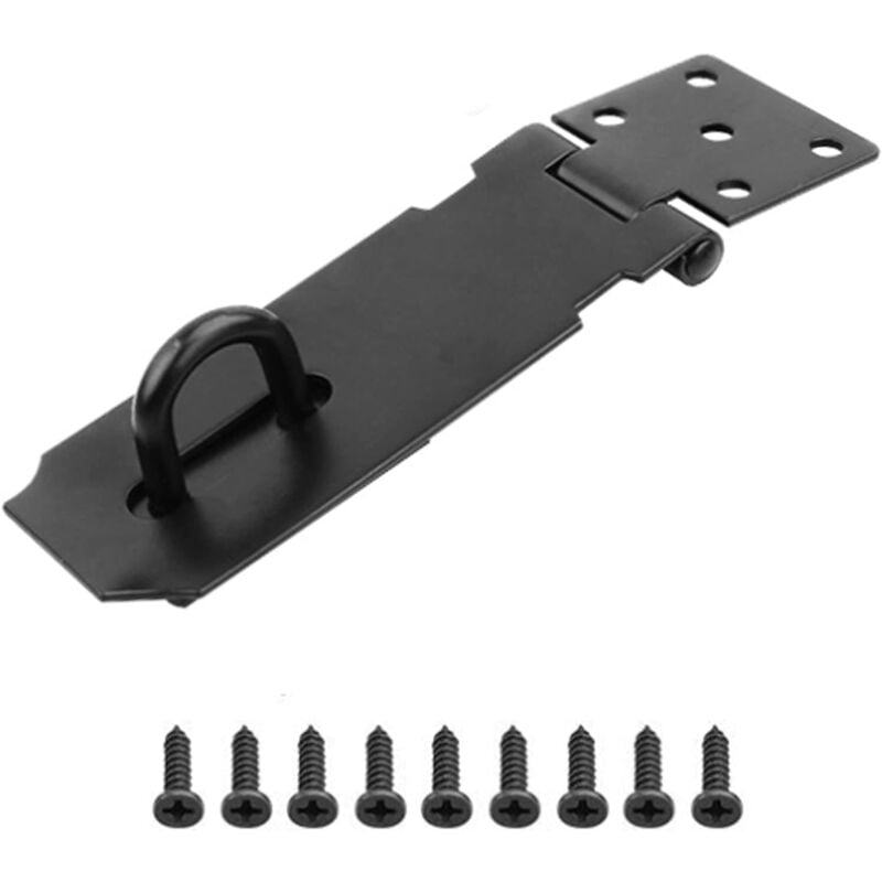 foto del prodotto fortuneville pinza di bloccaggio per lucchetto, 1 pezzo, gancio di bloccaggio in acciaio inossidabile per porta, 4 pollici con viti, chiusura per