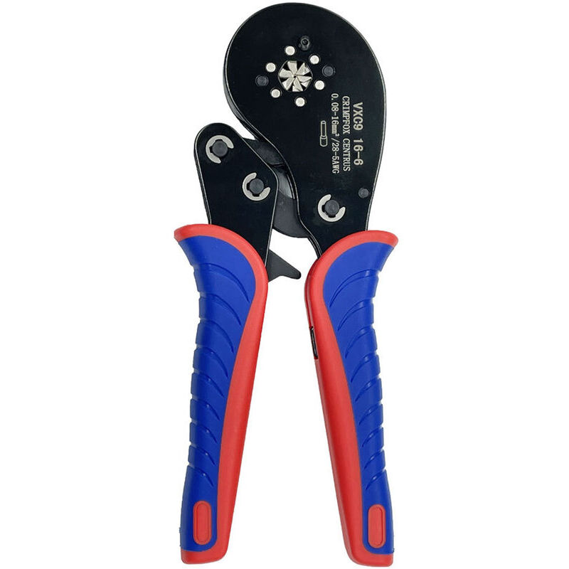 foto del prodotto fortuneville pinza per crimpare terminali di tubi capacit di crimpatura 0,08 16mm pinza per crimpare terminali di tubi nera, rossa e blu