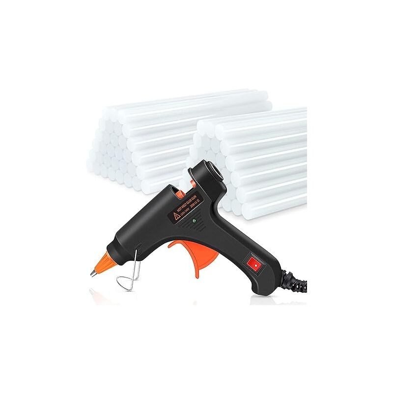 foto del prodotto fortuneville pistola per colla a caldo pistola per colla a caldo 60 stick di colla a caldo stick di colla trasparenti per fai da te e riparazioni
