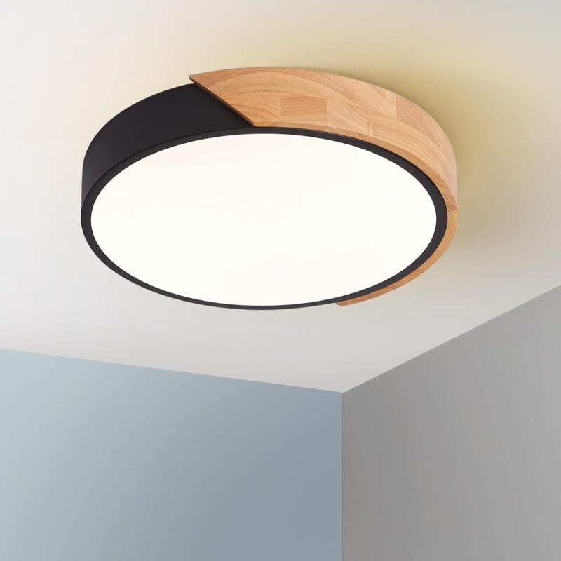 foto del prodotto fortuneville plafoniera a led, plafoniera da incasso 24w luce nera calda 23cm luce bianca 6000k apparecchio di illuminazione moderno rotondo in