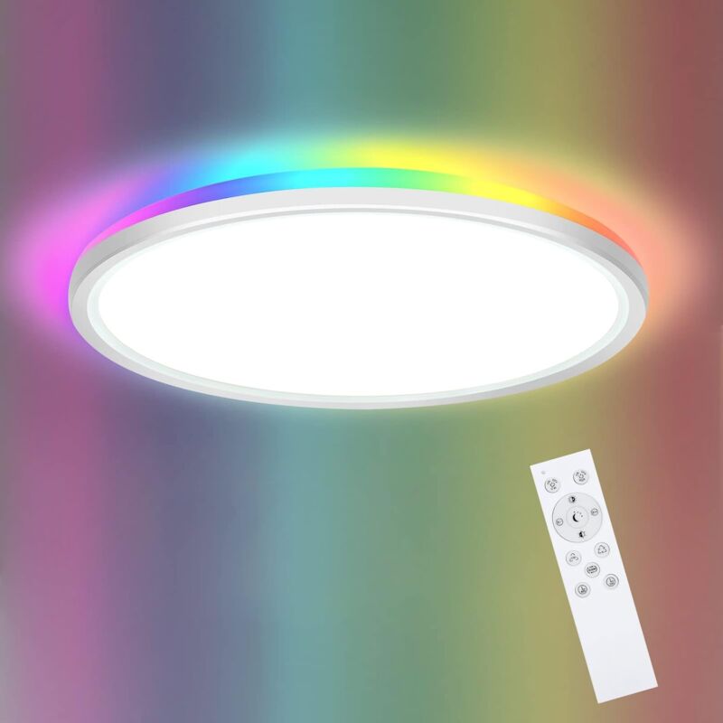 foto del prodotto fortuneville - plafoniera led 24w rotonda, plafoniera led con telecomando rgb, plafoniera 3000-6500k, plafoniera dimmerabile per soggiorno camera da letto cucina bagno, 30cm
