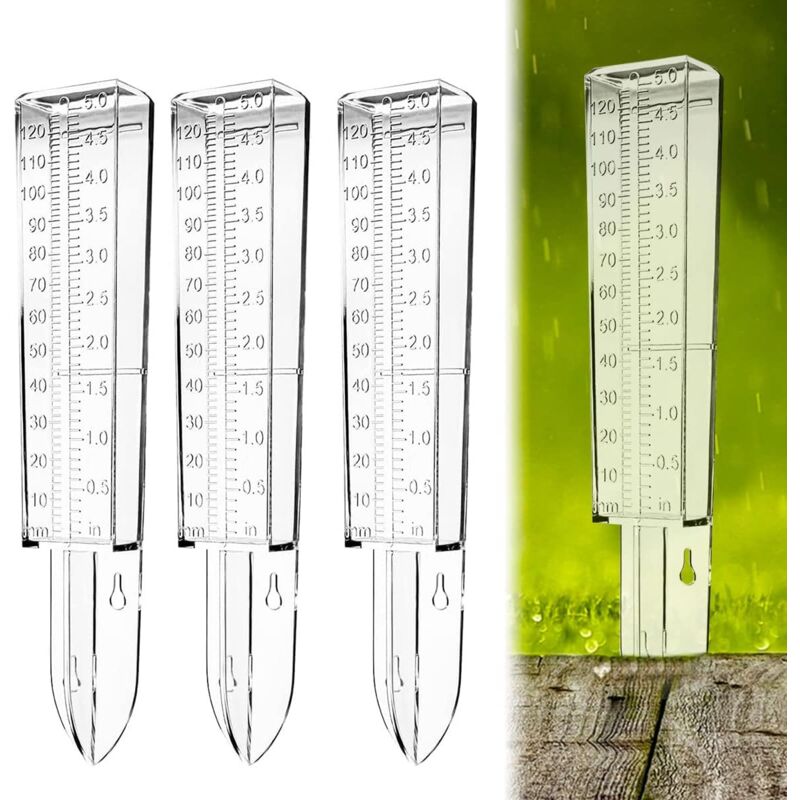 foto del prodotto fortuneville pluviometri, 3 pezzi 120mm pluviometro per esterni di qualit in plastica trasparente preciso per giardino cortile fattoria patio 26