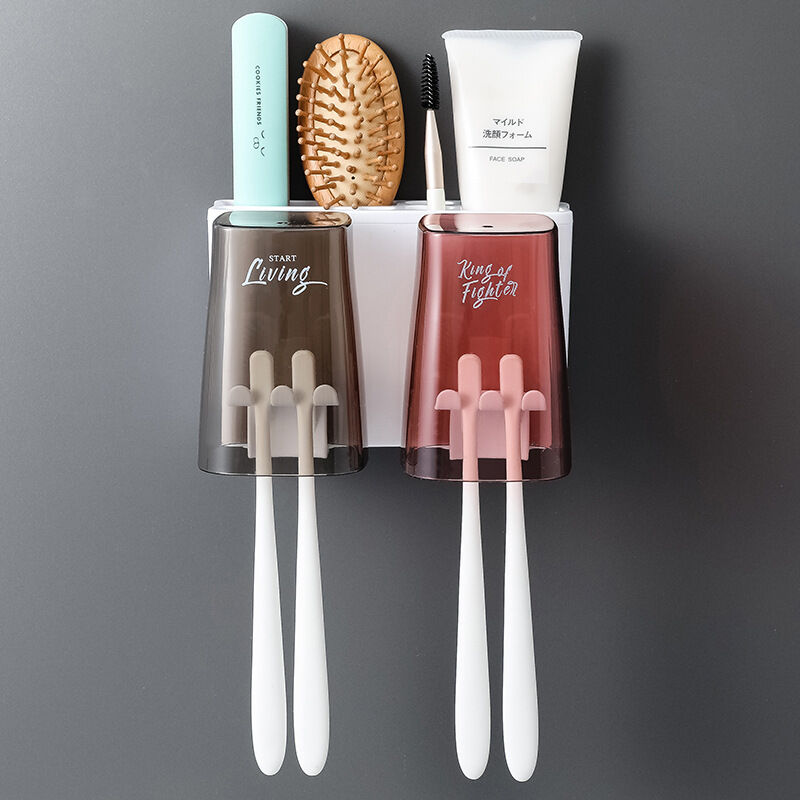 foto del prodotto fortuneville porta spazzolino da denti, porta spazzolino da bagno a parete, ecologico e resistente senza perforazione porta spazzolino da doccia 2