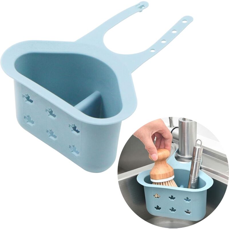 foto del prodotto fortuneville porta spugne per scarico cucina cestello in silicone regolabile da appendere per riporre spugne e spatole per lavello da cucina e