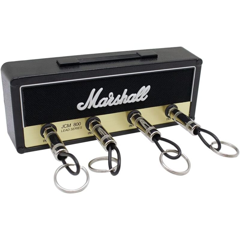 foto del prodotto fortuneville portachiavi da parete marshall jcm800 con 4 prese per chitarra, dimensioni prodotto 21,54,59 cm nero, 1pz