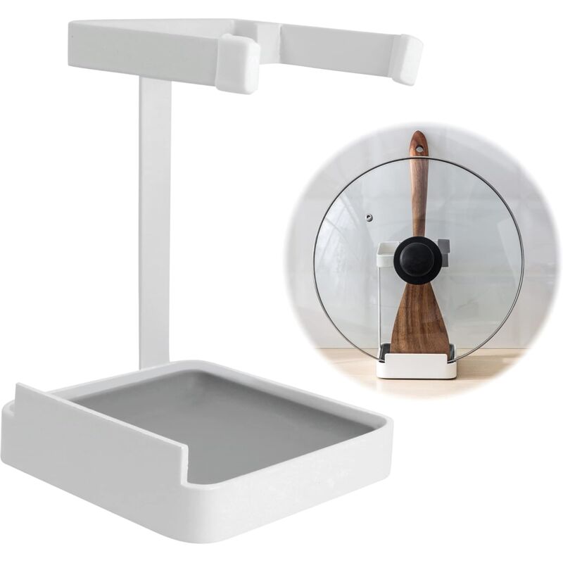 foto del prodotto fortuneville portacucchiaio, coperchio del vassoio di scarico in ferro per utensili da cucina, organizer per stoviglie per bacchette e spatole