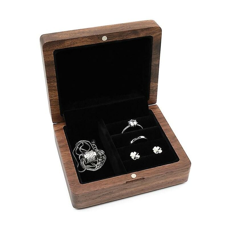 foto del prodotto fortuneville portagioie in legno collana anello bracciale organizer mini custodia in legno per uomo