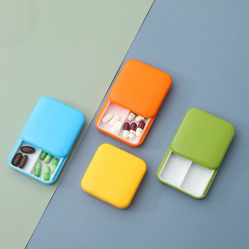 foto del prodotto fortuneville portapillole portatile estraibile portapillole a due scomparti portapillole da viaggio giornaliero organizer per pillole arancione