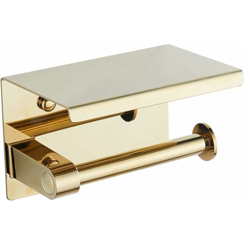 foto del prodotto fortuneville portarotolo d oro portarotolo in acciaio inox 304 con mensola a muro portarotolo per bagno oro 