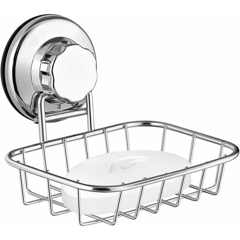 foto del prodotto fortuneville portasapone con ventosa, ventosa super resistente, acciaio inossidabile resistente, adatto per doccia, bagno e cucina vernice