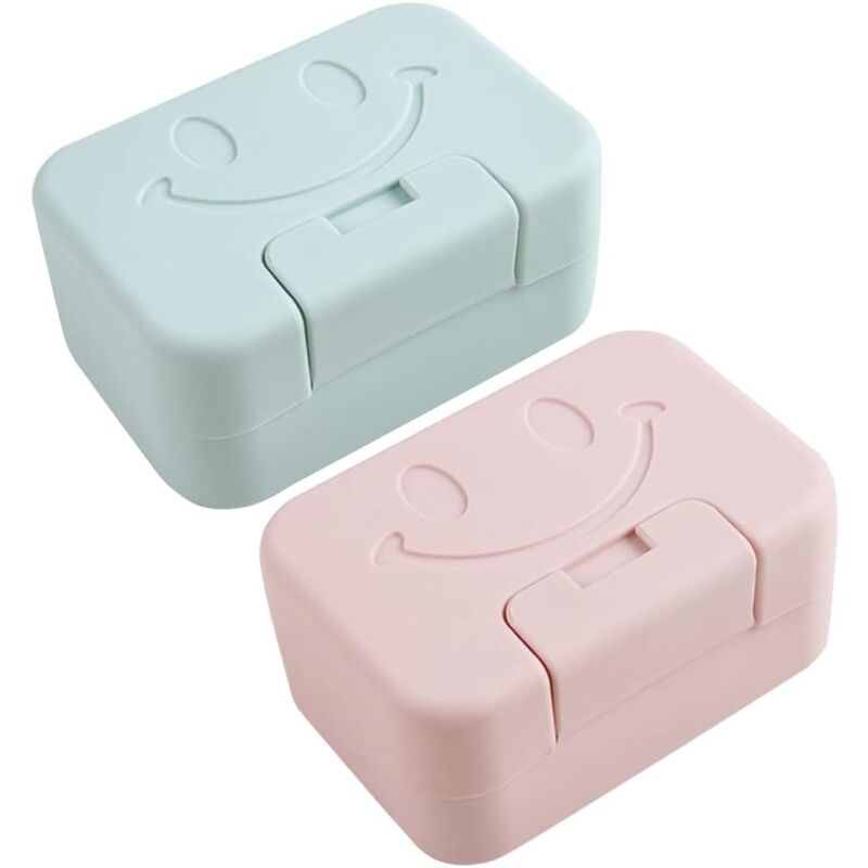foto del prodotto fortuneville portasapone da viaggio, 2 pezzi portasapone portatili portasapone in plastica con coperchio portasapone per casa bagno campeggio