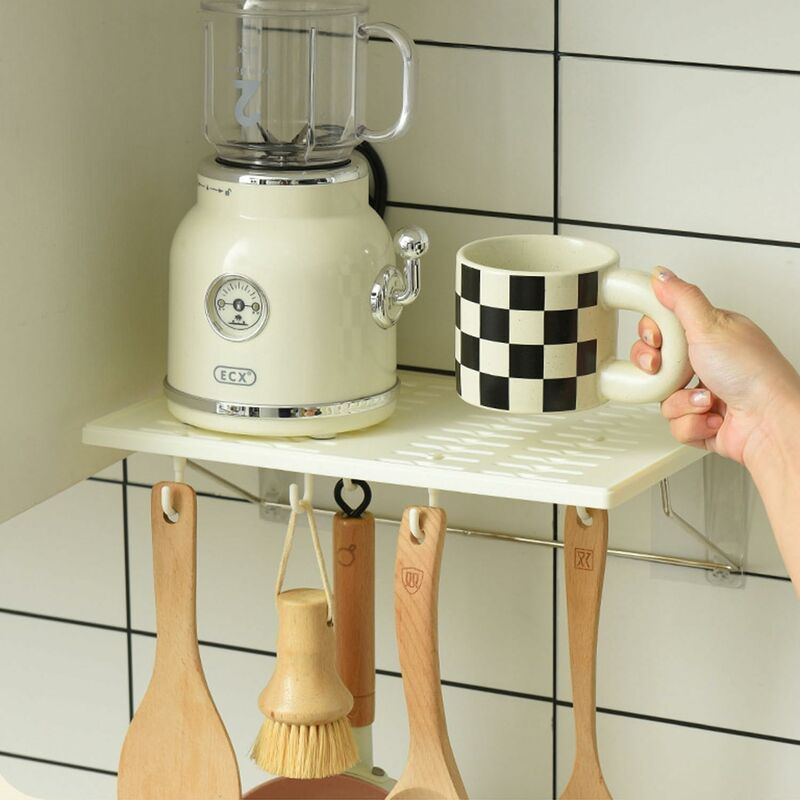 foto del prodotto fortuneville portaspezie da cucina portaspezie multifunzionale senza foratura mensola fissata con 4 ganci removibili per cucina, bagno e casa,