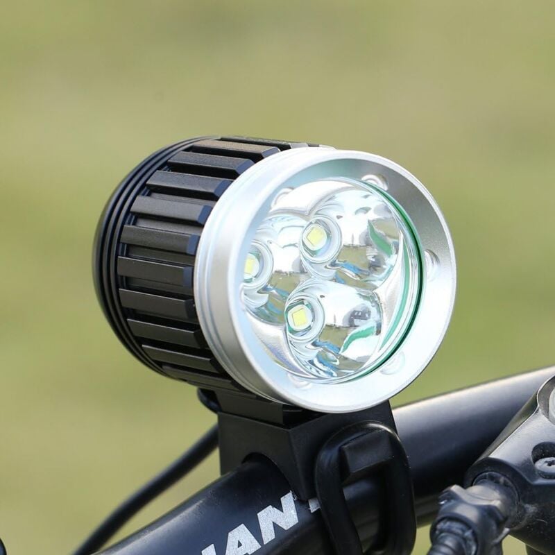 foto del prodotto fortuneville potente lampada led mtb lampada per bicicletta luci mtb faro led ricaricabile per bici impermeabile 4000 lm 3 t6 cree xm l 4 modalit 