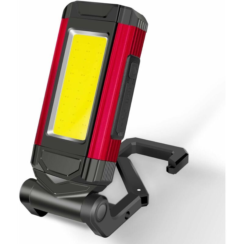 foto del prodotto fortuneville potente luce da lavoro a led ricaricabile, lanterna da lavoro portatile pieghevole a luce rossa, torcia a 7 modalit adatta per