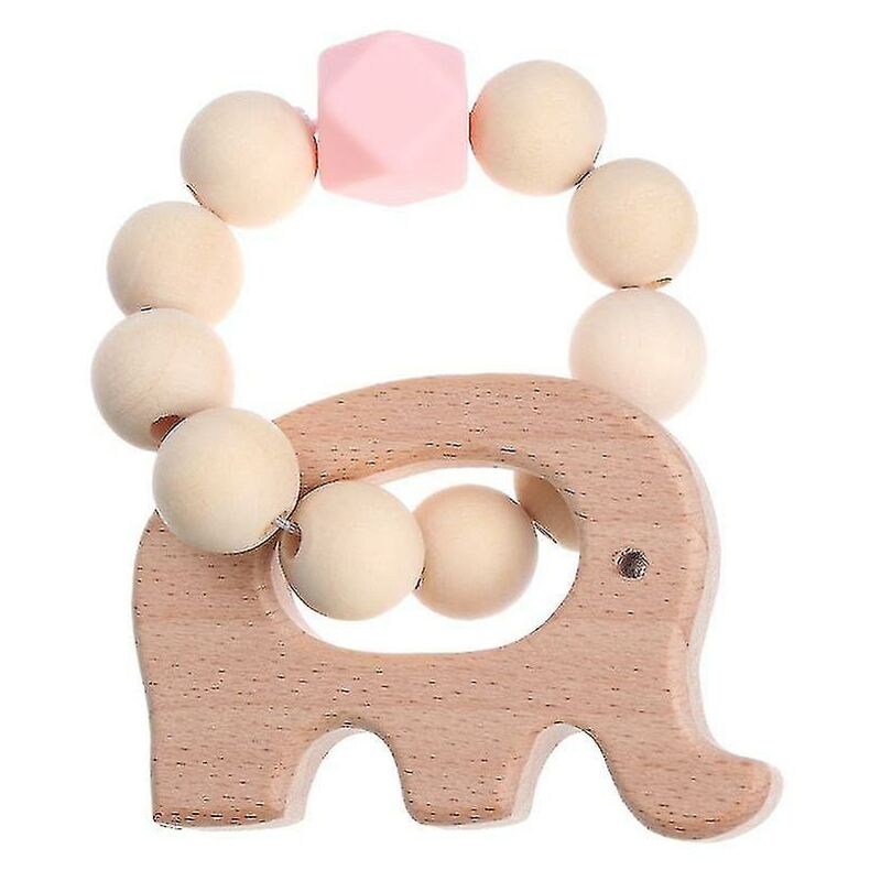foto del prodotto fortuneville pratici braccialetti per la dentizione del bambino giocattoli perline di silicone massaggiagengive in legno