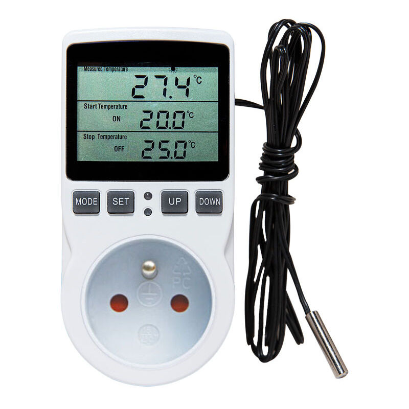 foto del prodotto fortuneville presa termostato, regolatore di temperatura, timer digitale programmabile con sonda, presa termostato riscaldamento serra, acquario 1pz