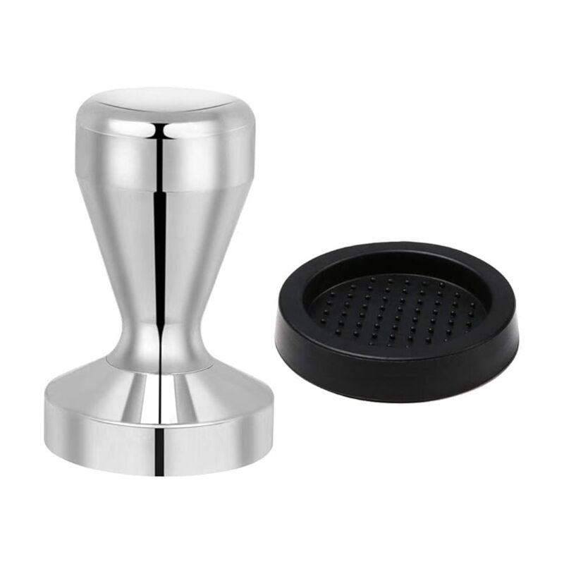 foto del prodotto fortuneville pressa per caff , pressa per caff espresso in acciaio inossidabile di base da 51 mm con tappetino in silicone da 58 mm, per
