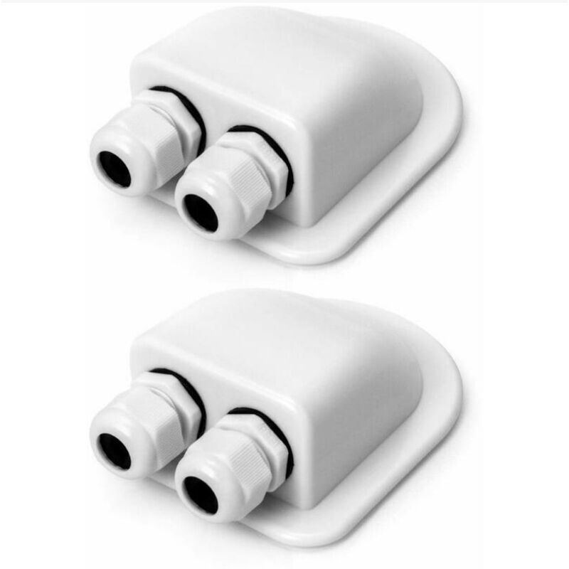 foto del prodotto fortuneville pressacavo solare impermeabile ip68 passante per il tetto, scatola di ingresso doppio cavo resistente alle intemperie, pressacavo abs