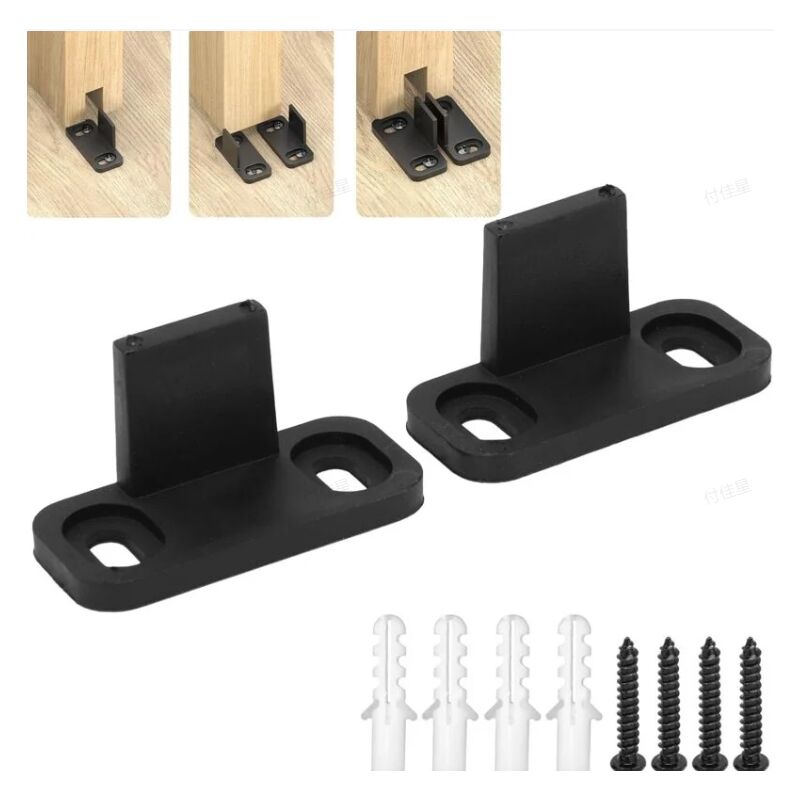 foto del prodotto fortuneville profilo per porta scorrevole, guida per pavimento per porta da fienile, parti hardware per guida inferiore regolabile senza fessura