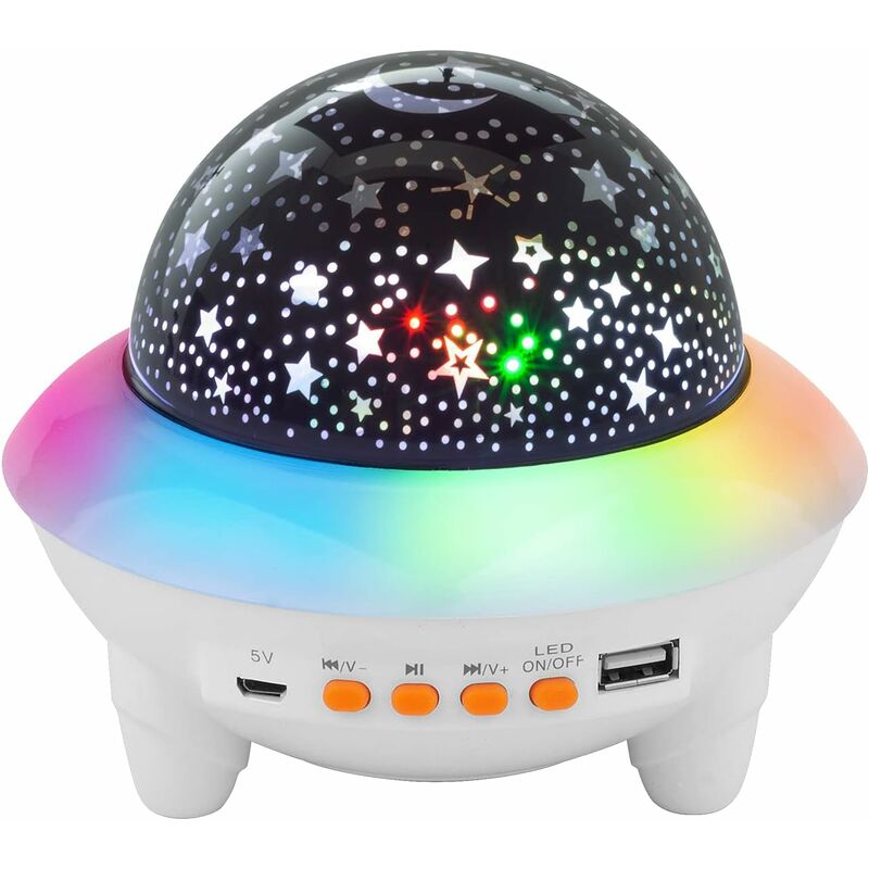 foto del prodotto fortuneville proiettore stella audio bluetooth, proiettore stella rotante a led, luce notturna telecomando con modalit di illuminazione multiple,