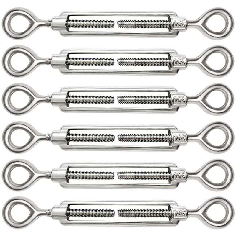 foto del prodotto fortuneville - pz tendicavo m5 regolabile occhio in acciaio inox 304 e occhio per tendicavo corda in acciaio tenditore gancio accessori