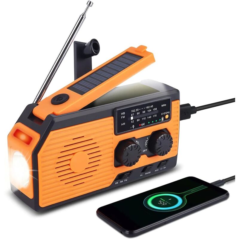 foto del prodotto fortuneville radio solare radio portatili radio a manovella radio dinamo radio di emergenza ricaricabile con torcia a led power bank