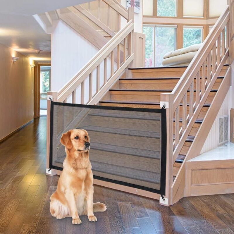 foto del prodotto fortuneville recinzione di sicurezza per cani espandibile cancello per animali retrattile cancello per animali cancello per cani scale cancello