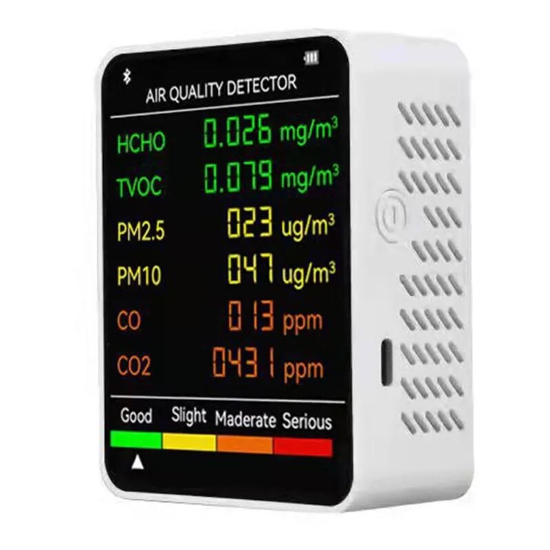 foto del prodotto fortuneville rilevatore di anidride carbonica co2 6 in 1 misuratore di co2 pm2.5 pm10 hcho tvoc monitor di qualit dell aria intelligente co2