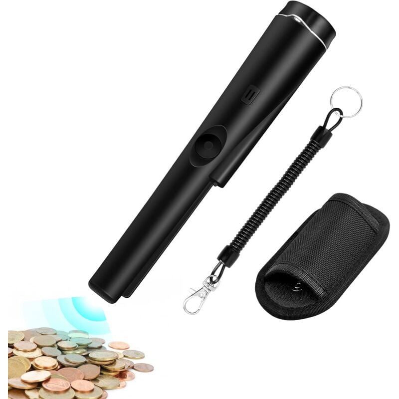 foto del prodotto fortuneville rilevatore di metalli portatile, puntatore a spillo in metallo impermeabile a 360 ip66 con luce vibrante, rilevatore di metalli